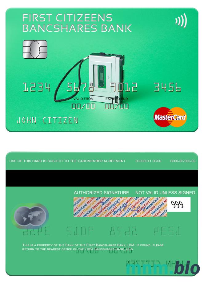 USA First Citizens BancShares Bank przykład karty mastercard w formacie PSD
